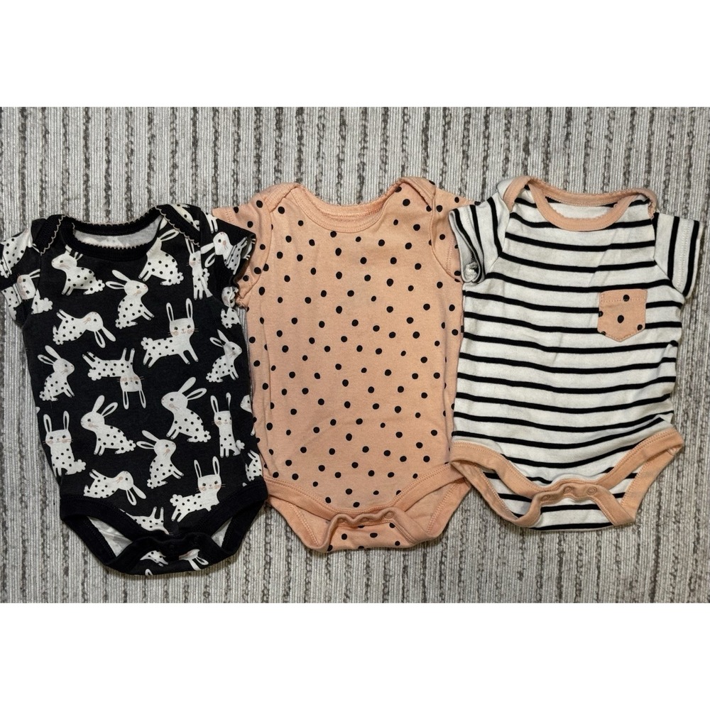 Baby Girl Newborn Bodysuits Bundle 3pc Member's Mark NB Bodysuit Lot‎ Cute